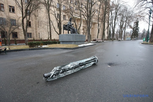 Aftermath of alleged Russian shelling of Kharkiv administration building on March 1, 2022. (Image Ukrinform