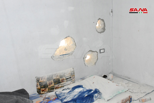 Aftermath of Israeli airstrike or Syrian regime rockets on Kazo neighborhood in Hama on January 22nd, 2021. (via SANA)