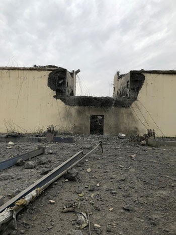 Aftermath of an American airstrike on Karabala international airport project on March 13th, 2020 (via youm7)