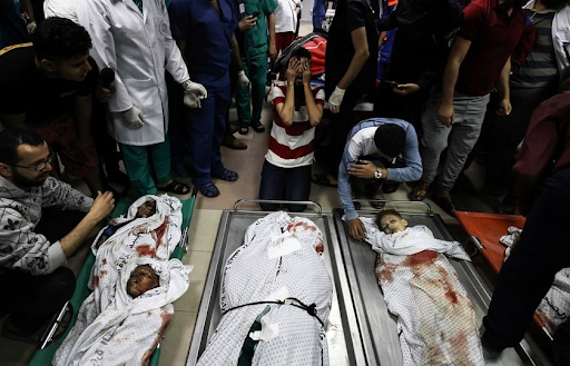 Image of the children killed in Israeli strikes on Al Shati camp on May 15th, 2021. (Image posted by Shehab via Facebook)