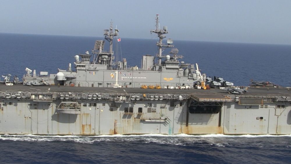 An AV-8B Harrier takes off from the flight deck of USS Wasp, Oct 4th (US Navy)