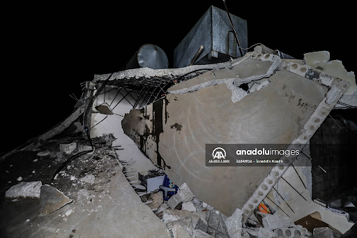 Destruction and remnants of US air raid on February 3rd 2022 (Image via Anadolu Agency / Ezzedine Al-Qasim)