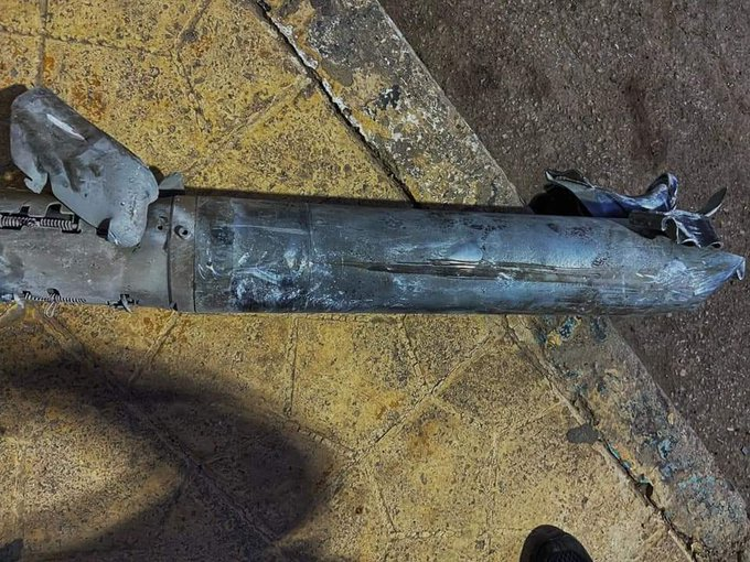 Referred to by @maamo_walid as "he Krasnopol missiles that the Syrian regime bombed the city of Afrin are Russian laser-guided missiles that are precision-guided by reconnaissance" while @AKMcKeever referred to it as "a 122mm BM-21 rocket (spring-loaded fins)"