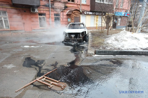Aftermath of alleged Russian shelling of Kharkiv administration building on March 1, 2022. (Image Ukrinform