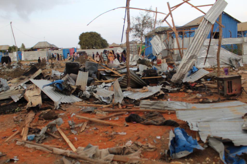 Reported damage at Kunyo Barrow following a US airstrike on February 23rd 2019 (Image via Al Shabaab propaganda)