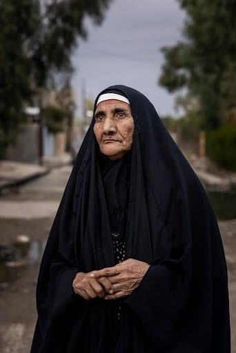 Ruzqaya, mother of a scrap vendor named Ali who was killed in a Coalition strike on Mosul on March 21, 2017. (Image from New York Times)