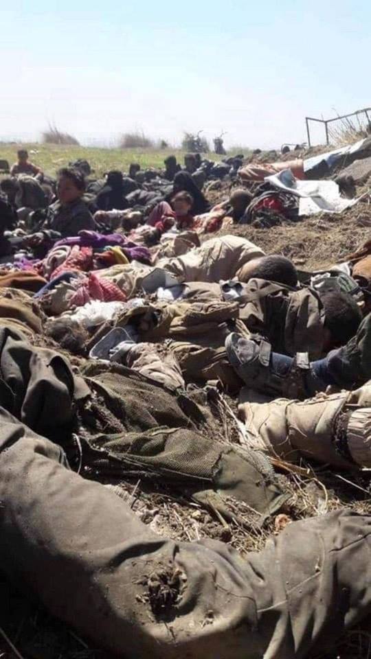 On March 20th, RBSS published several pictures alongside a report that SDF "dug mass graves to bury those killed and even those merely injured" after taking control of Al-Baghouz.