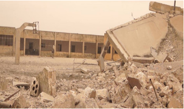 An image that depicts the shelling aftermath on one of the targeted schools (via SN4HR)