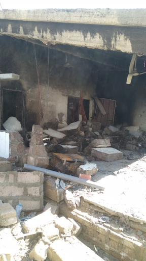 Damage caused by caused by alleged US drone strikes on a home east of Marib on November 30, 2022. (Image posted by @bdallhbnbwdals1)