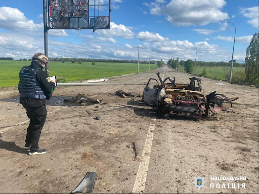 Destruction discovered during the liberation of Tsyrkuny on May 10, 2022. (Image posted by Sergey Bolvinov via Facebook)