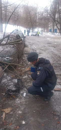 Damage caused by alleged Russian shelling of Chuguev on March 8, 2022. (Image posted by Obozrevatel News)
