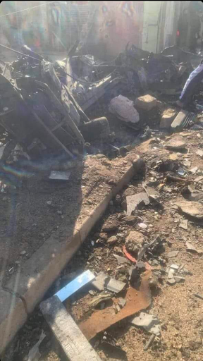 Effects of the US strike in Al-Qaim district on February 3, 2024. (Image posted by ِMountather Al Zaydi)