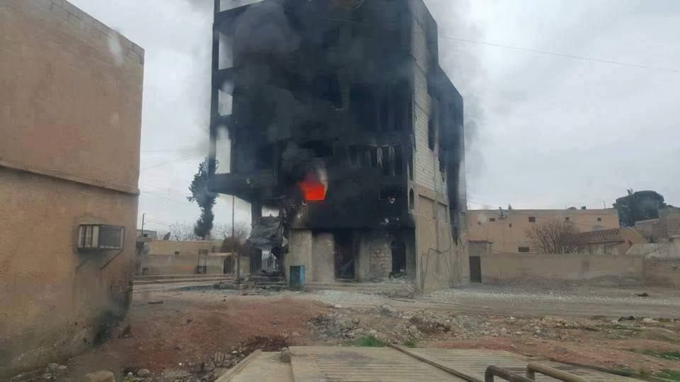One of the buildings reportedly targeted by the Coalition on February 27th in Ayn (via Raqaa is Being Slaughtered)