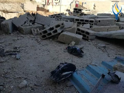 Aftermath of an alleged Israeli airstrike on Kazo neighborhood in Hama on January 22nd, 2021. (via Syria is ours post).