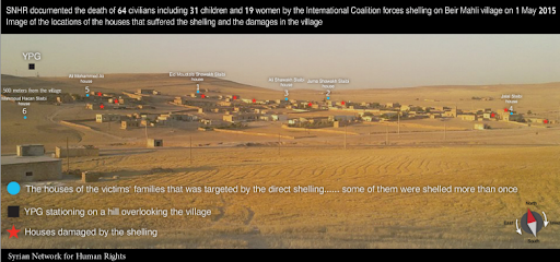 Images showing the homes that were targeted in the alleged coalition strikes [via: SN4HR detailed report published on May 6th 2015]