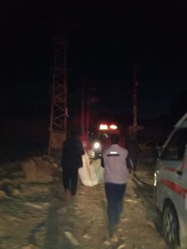 Civilians gathered in the location of an alleged Israeli airstrike on Kazo neighborhood in Hama on January 22nd, 2021. (via @AlwatanSy).