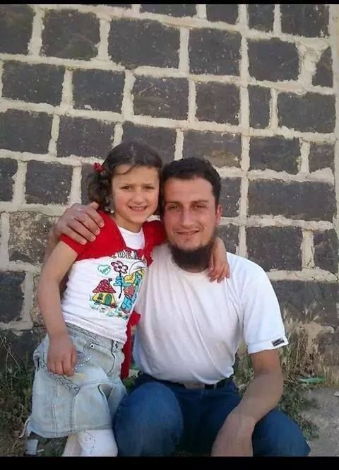 Five year old Daniya Ali Al Haj Qaddour and her father, militant Ali Saeed Al Haj Qaddour, both killed in a reported US air strike at Harem, November 5th 2014 (via SNHR)