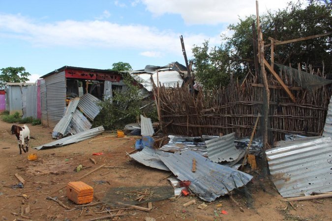 Damaged building after US strike on Kunya Barrow on May 17th, 2020 (via Somali Memo)