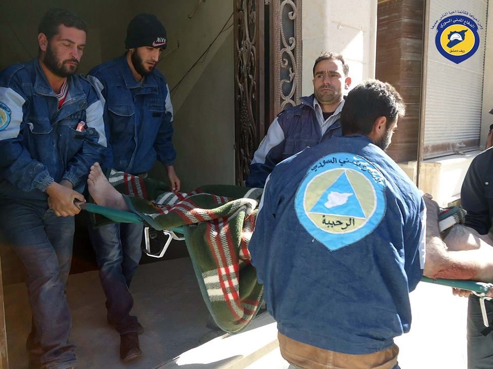 The White Helmets remove a body from ruins, following an alleged Russian airstrike in Al Rahiba, November 10th (via The White Helmets)