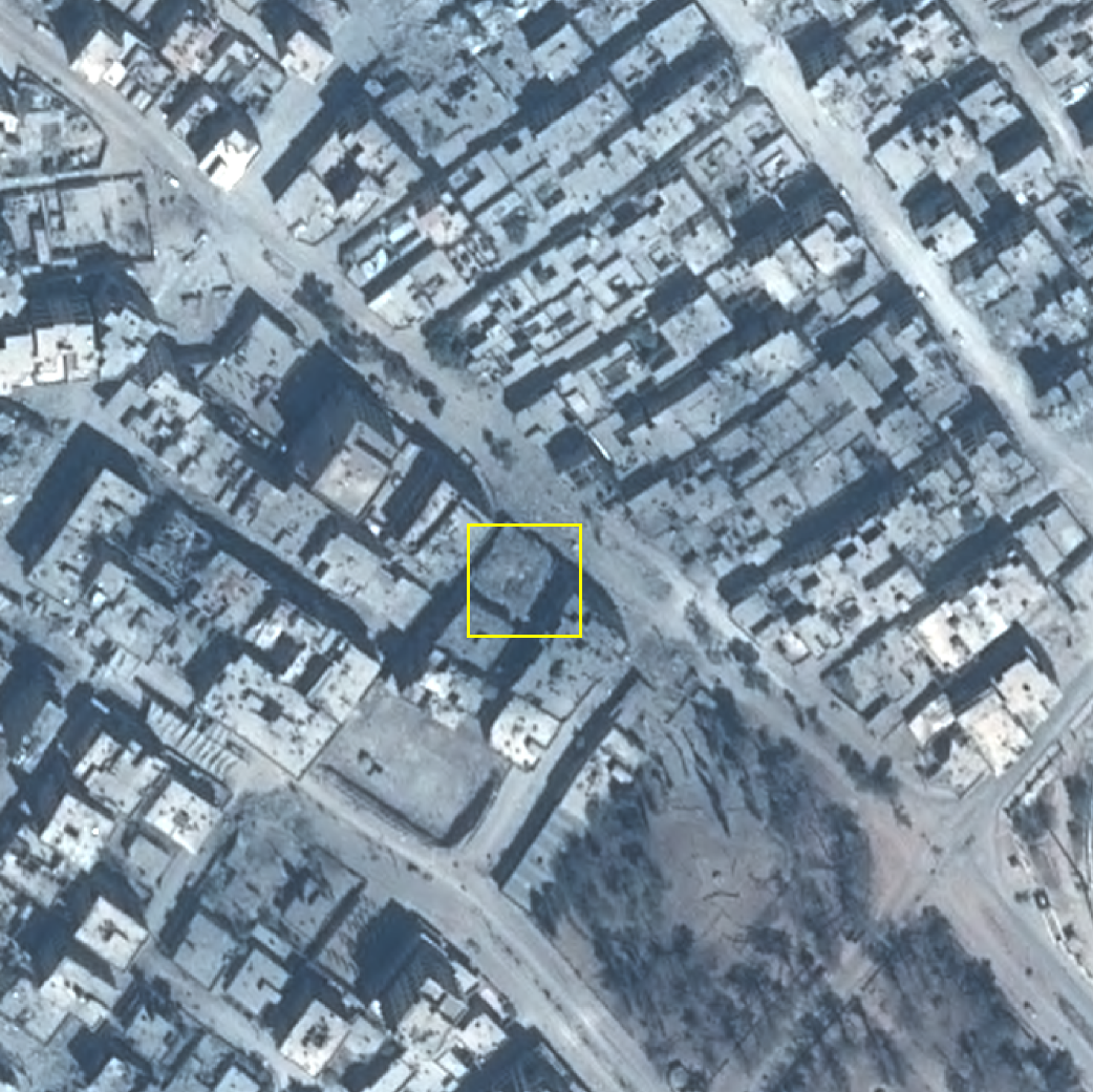 Image of the building after the strike on August 18, 2017 (via Amnesty International)