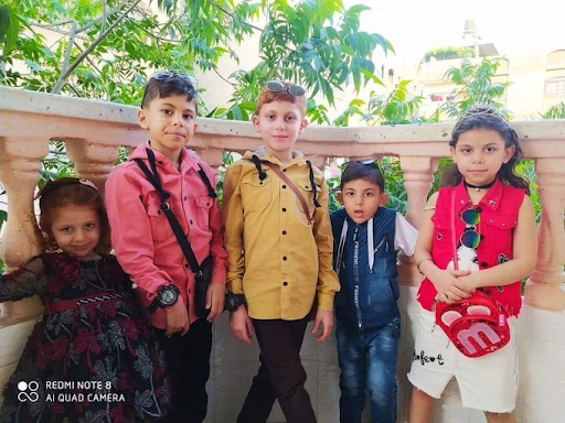 Maryam, Yamen, Youssef, Bilal Al Hatab, killed in Israeli strikes on Al Shati camp on May 15th, 2021. (Image posted by Mohannad Halil via Facebook)