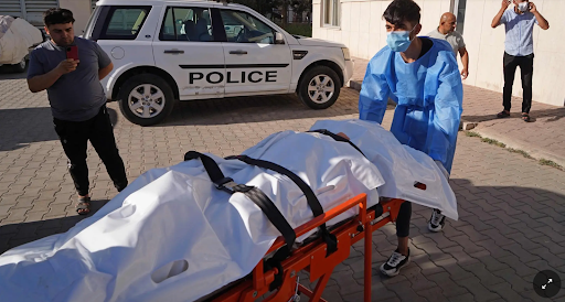 Medics transporting the body of a victim on Wednesday after Turkish airstrikes in the city of Zakho in northern Iraq’s autonomous Kurdish region. Credit... Ismael Adnan/Agence France-Presse — Getty Images