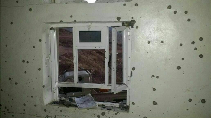 Interior view of a building allegedly destroyed during the raid (Alahd, January 29th 2017)