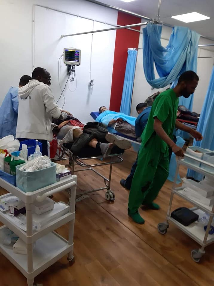 Victims being treated after shelling on Tripoli on February 4th, 2020 (via Hona Souq Al-Khmies)
