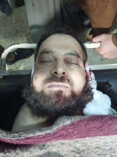 1 of 4: Photos of those killed and their remains after a US forces airdrop on February 3rd 2022 in Atma, Idlib (Image via @ahmedalqaaa / Twitter)