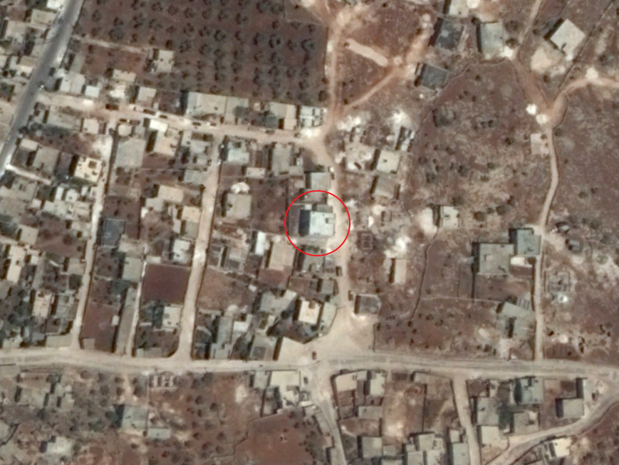 Destroyed building in (كفردريان) Kafr Daryan. Before