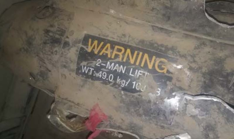 Weapon remnants found after the attack, which a weapons expert identified as being from an AGM-114 Hellfire missile. Photo received from a relative. Via Mwatana