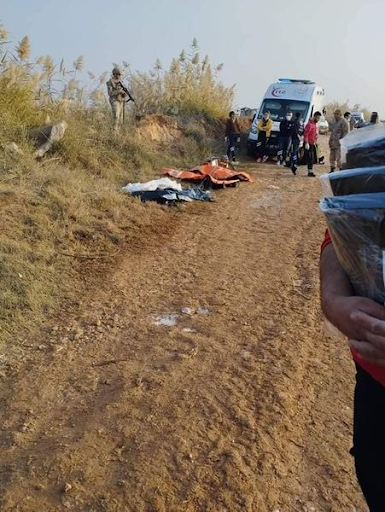 Likely picture of the scene where the car incident occurred on December 16th 2022. Photo: أخبار كوباني الحدث Kobani news