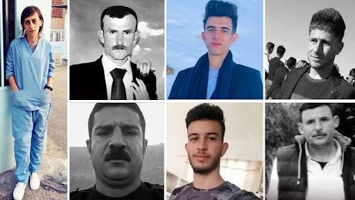 Victims of the bombing of a medical center in the village of Sakina (Image posted by ANF)