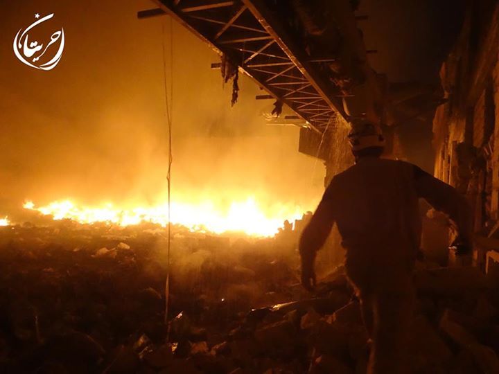 Warehouse fire at Hraytan, November 14th 2015 (via SN4HR)