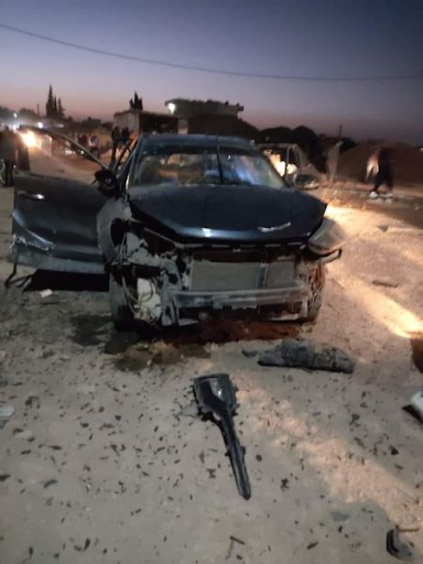 An alleged Turkish drone strike hit a vehicle, injuring three civilian passerbys on November 6th 2022 (Image via Dilovan Çeto / Facebook)