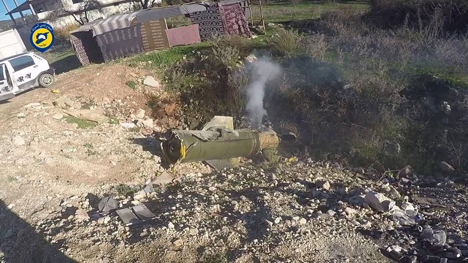 Remains of missile allegedly dropped by Russian warplane on Najieh, December 3rd (via SNN)