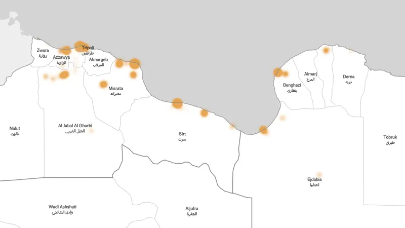 All Belligerents in Libya 2011 Casualty and Strikes Map