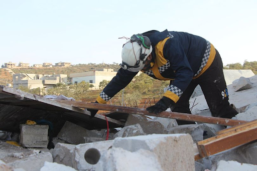Syrian Civil Defense report that at least 13 people were killed in an US air drop operation on February 3rd 2022 (SCD / Facebook)