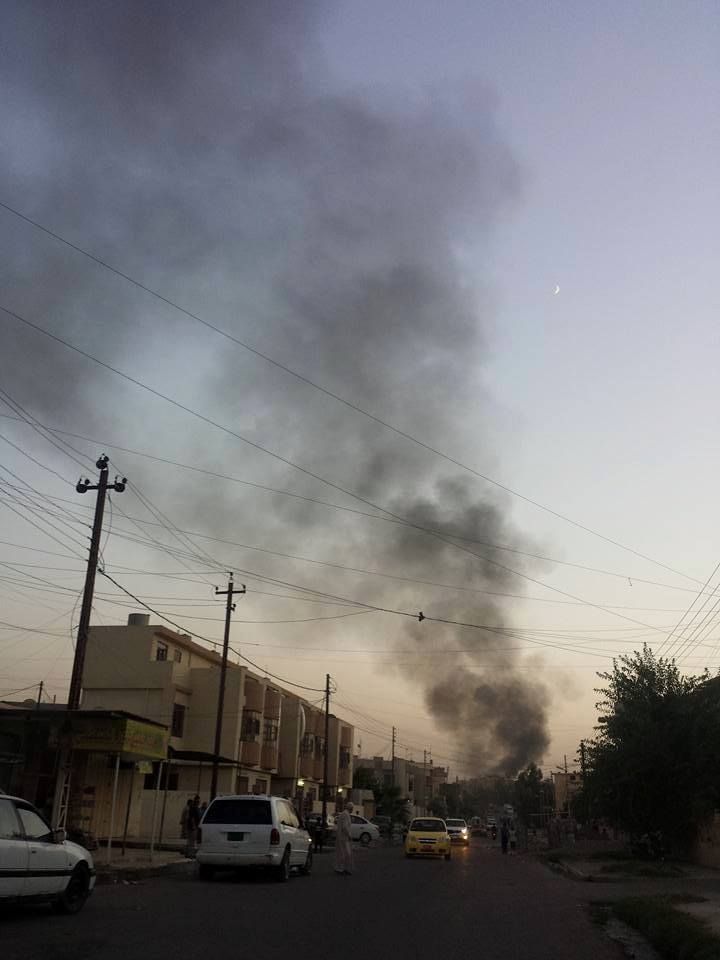 Alleged coalition strike in Mosul July 21 2015, which reportedly killed a civilian (via Mosul Ateka)