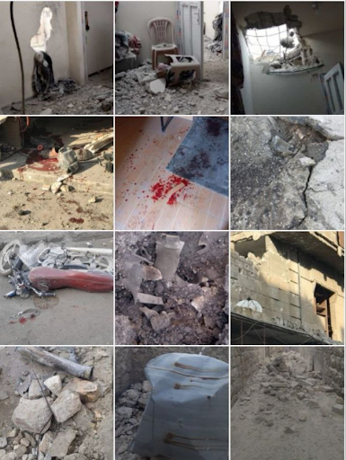 Destruction after at least one missile was reported to have hit Al-Bab on February 2nd 2022 (Image via @YusufAd76532779 / Twitter)