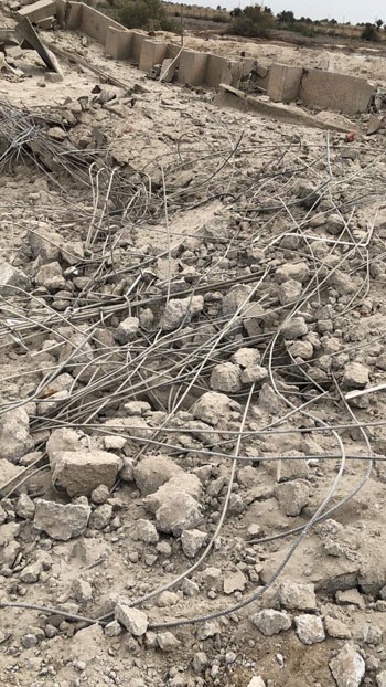 Aftermath of an American airstrike on Karabala international airport project on March 13th, 2020 (via youm7)