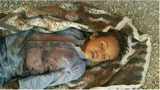 An alleged child casualty of the January 29th 2017 raid (@m_alsallaly, January 29th 2017)