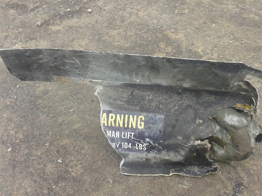 Another picture of the bomb piece (photo provided by family member of the victims)