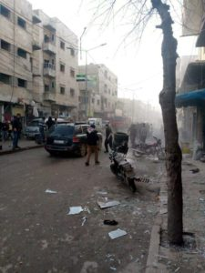 Jesr Press reported from destruction after a missile hit Al-Bab on February 2nd 2022 (Jesr Press)