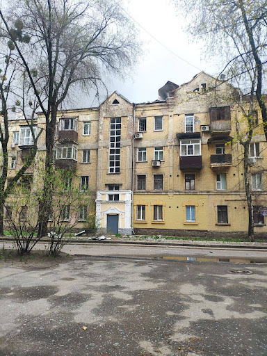 Damage caused by alleged Russian shelling of Kharkiv on April 17, 2022. (Image posted by Truexa News UA via Telegram)
