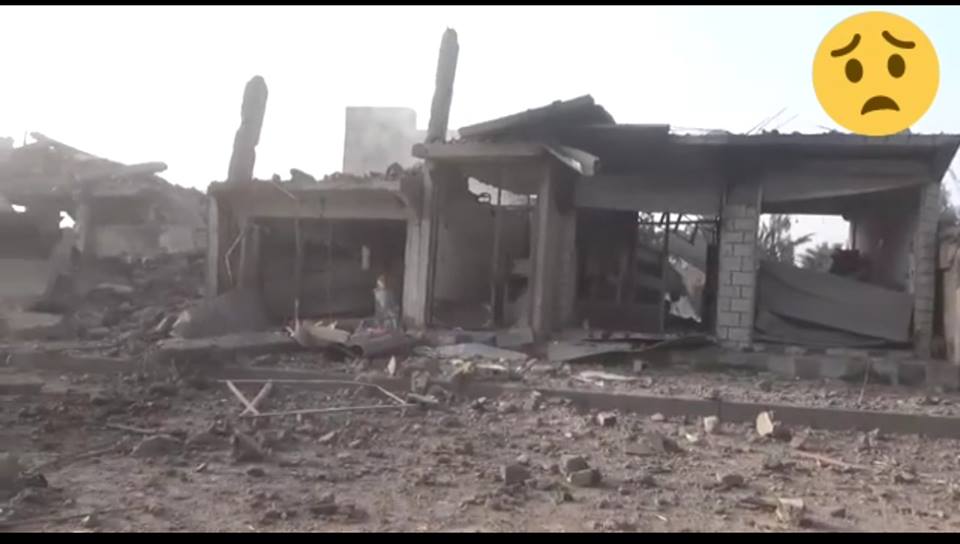 Pictures of destroyed houses, targeted in an alleged Coalition airstrike (via Hajin Magazine Facebook page).