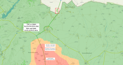 "The Karkamıs and Oncupınar attacks are carried out from the areas jointly controlled by the YPG/PKK with the Assad regime and Russia." (Image via @leventkemal / Twitter)