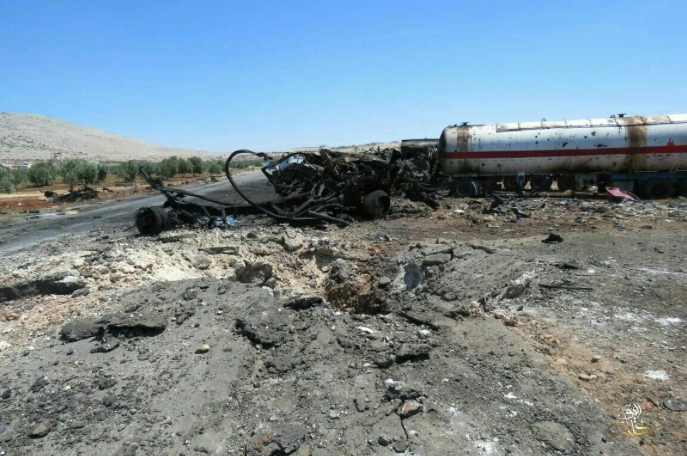 Charred ground at the oil market following alleged Russian strikes (Tweet by @Hasan_khaleil) [Page no longer available - accessed via Airwars archive]