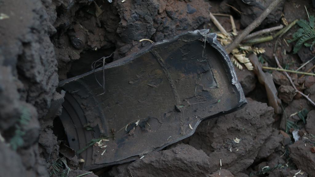 Apparent missile fragment from a February 2nd 2020 strike on Jilib (via Radio Morad)