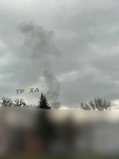 Smoke caused by alleged Russian shelling of Kharkiv on April 17, 2022. (Image posted by Truexa News UA via Telegram)